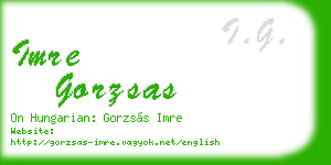 imre gorzsas business card